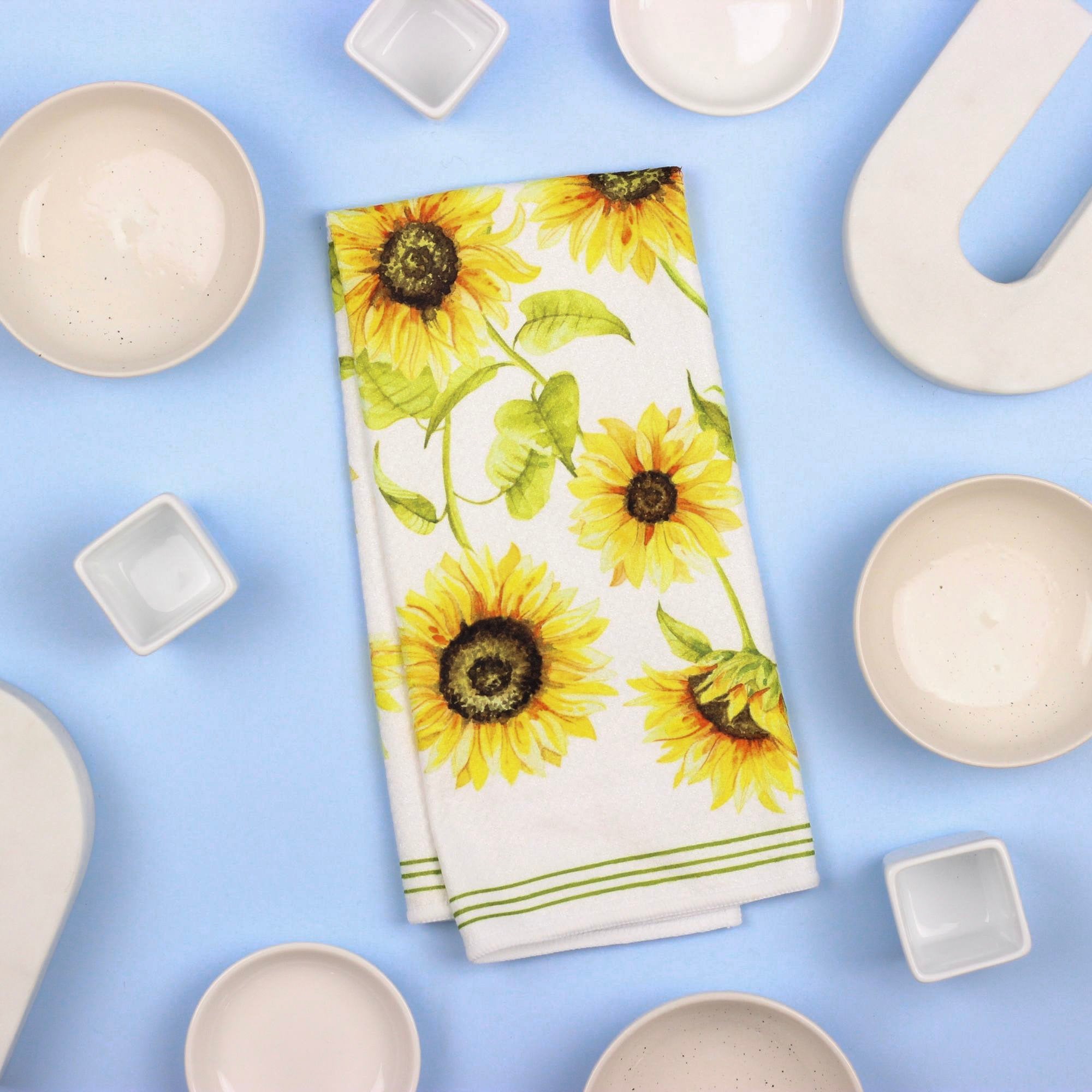 Sunflower Watercolor Dish Towel- 16''x24''