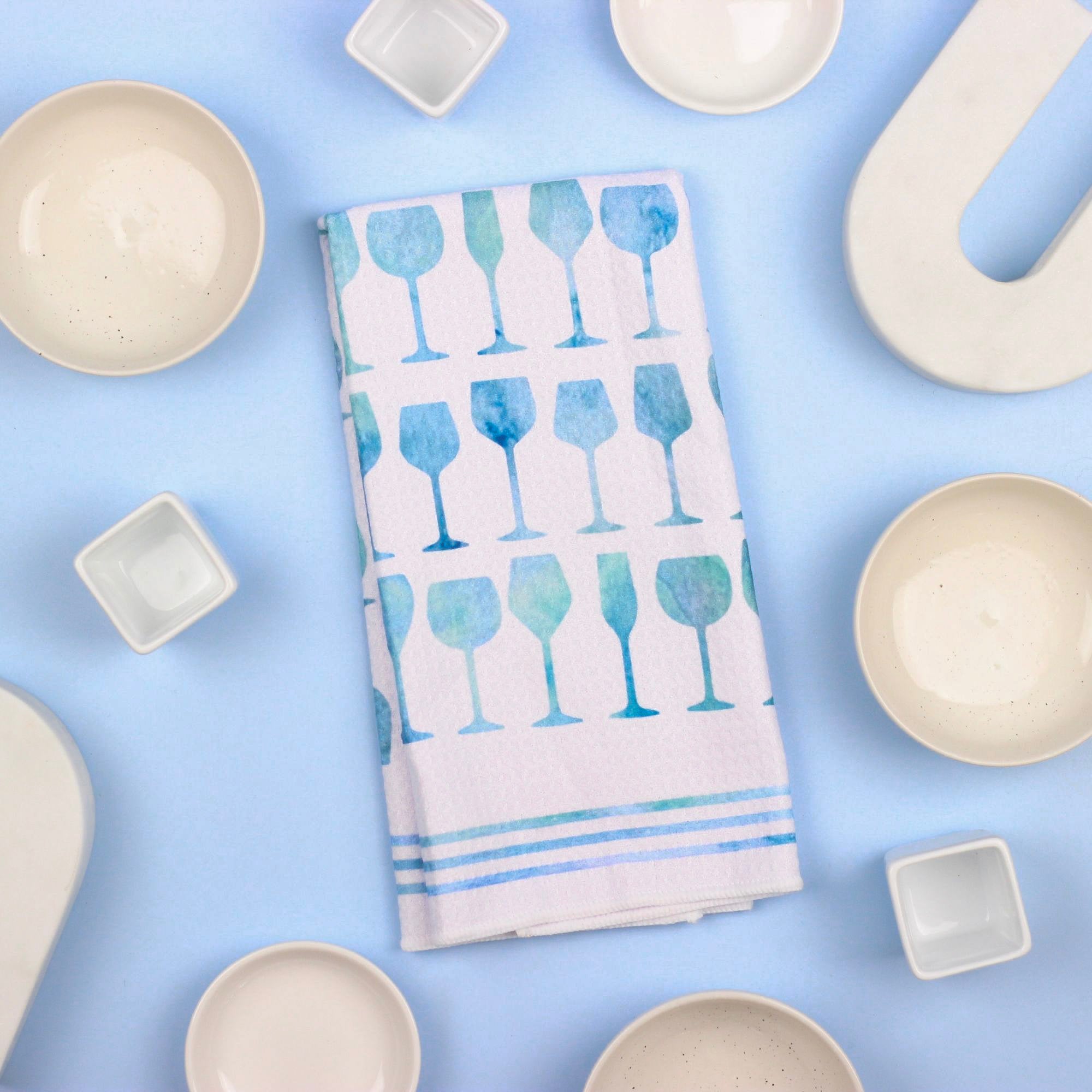 Wine Glass Dish Towel - 16''x24''